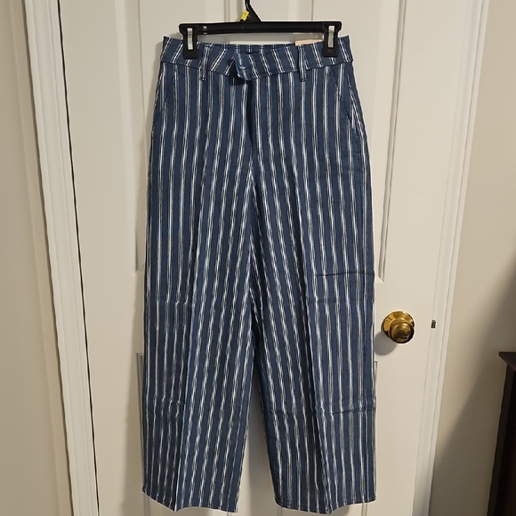NYDJ Other - NYDJ Blue and White Striped Wide-Leg Chinos